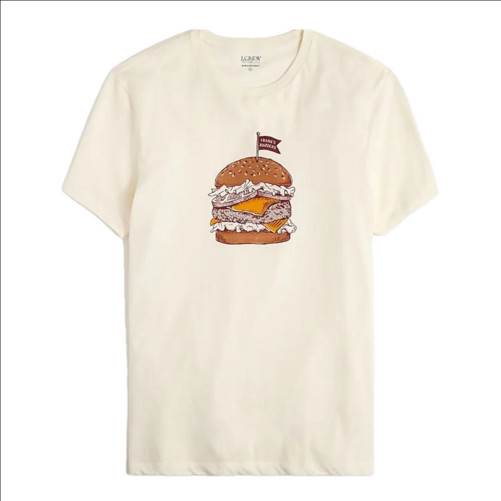 J Crew Factory "Frank's burgers" graphic tee Size M NWT